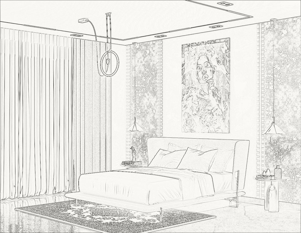 Concept sketch — Goa Residence Bedroom